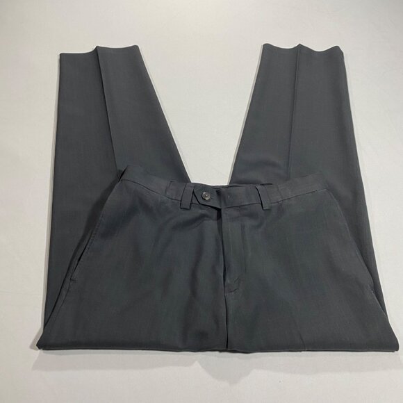 Haggar Mens Classic Fit Dress Pants 30x30 Black Polyester Blend Flat Front - Picture 5 of 6